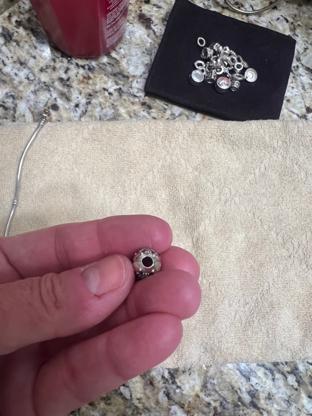 Pandora Silver Sparkle Pavé Bead Charm - Women Jewelry - Picture 2 of 3